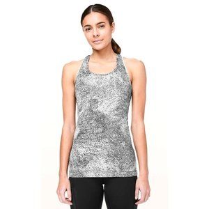 Lululemon White And Black Cool Racerback II Luon Spray Jacquard Tank Top Size 6